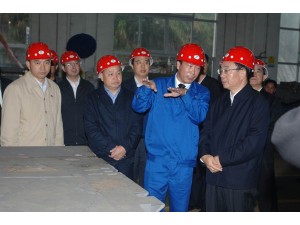 政治局常委賀國強(qiáng)視察蒲圻起重機(jī)械公司。